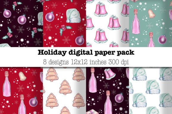 Download Holiday Digital Paper Pack - Holiday digital paper Collection