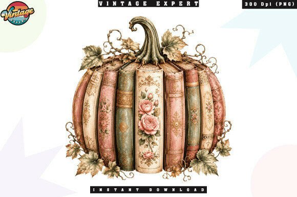 Download Book Pumpkin Vintage Autumn PNG - Autumn png Collection