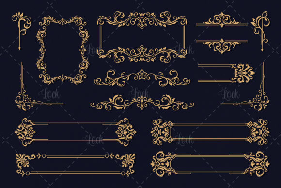 Download 14 Variant Vintage Border Ornament - Vintage border Collection
