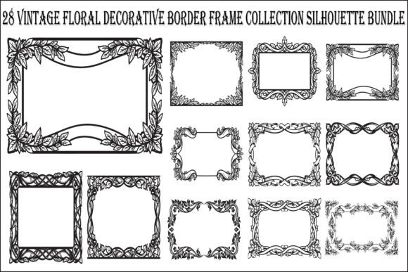 Download Vintage Floral Border Frame Bundle - Vintage floral border Collection