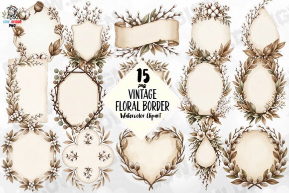 Download Vintage Floral Border PNG - Vintage floral border Collection