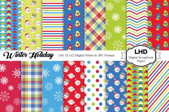 Download Winter Holiday Digital Paper - Snowman - Holiday digital paper Collection