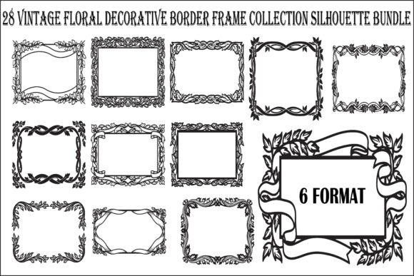 Download Vintage Floral Border Frame Bundle - Vintage floral border Collection