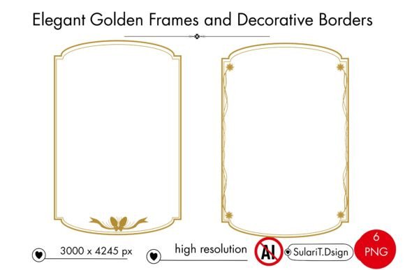 Download Elegant Golden Frames and Vintage Border - Vintage border Collection