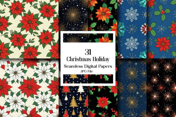 Download Christmas Holiday Digital Paper - Holiday digital paper Collection