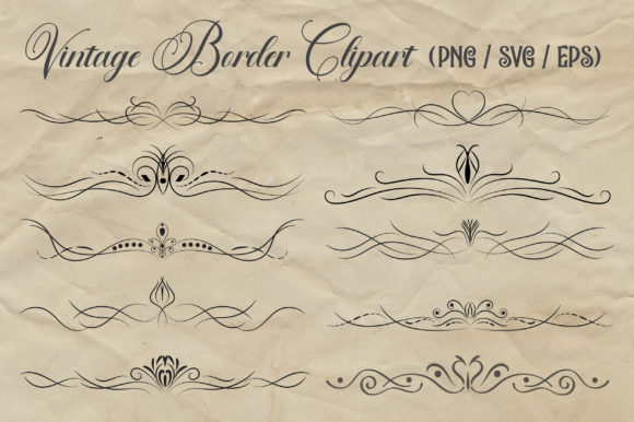 Download Vintage Border Clipart Set - Vintage border Collection