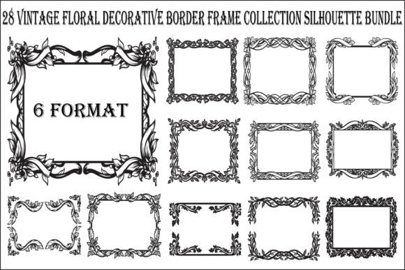 Download Vintage Floral Border Frame Bundle - Vintage floral border Collection