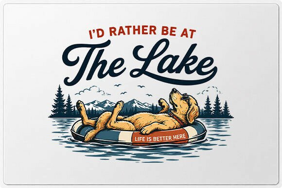 Download Lake Lover Dog Illustration PNG - Premium Resources