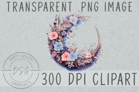 Download Floral Moon Clip Art - Floral moon Collection